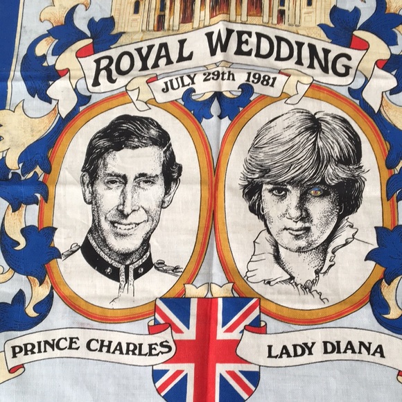 Vintage Royal wedding memorabilia by Clive Mayor all cotton made in Britain - Picture 2 of 6